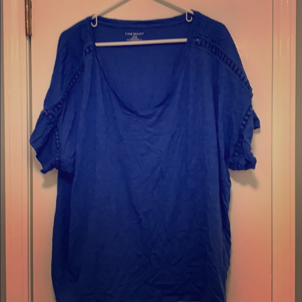 Lane Bryant Texture Top Sz 26/28 Blue
